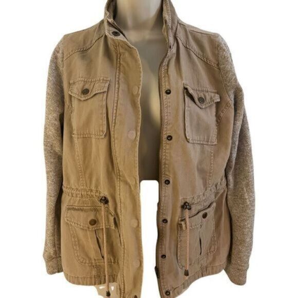 Forever & Flower Tan Jacket. Cotton. Size Medium. - Picture 1 of 8